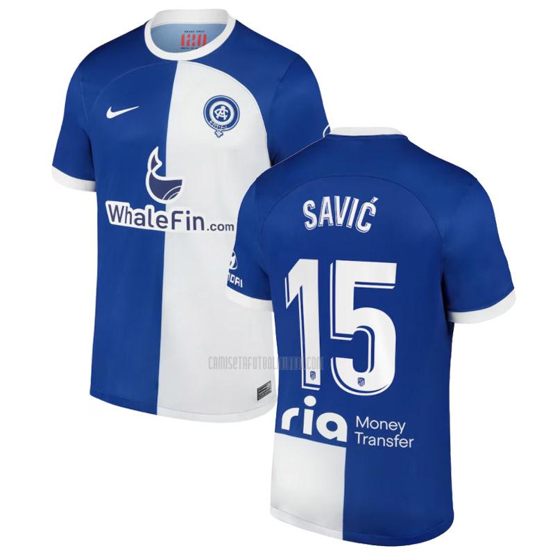 camiseta savić atlético de madrid 120 aniversario segunda 2023