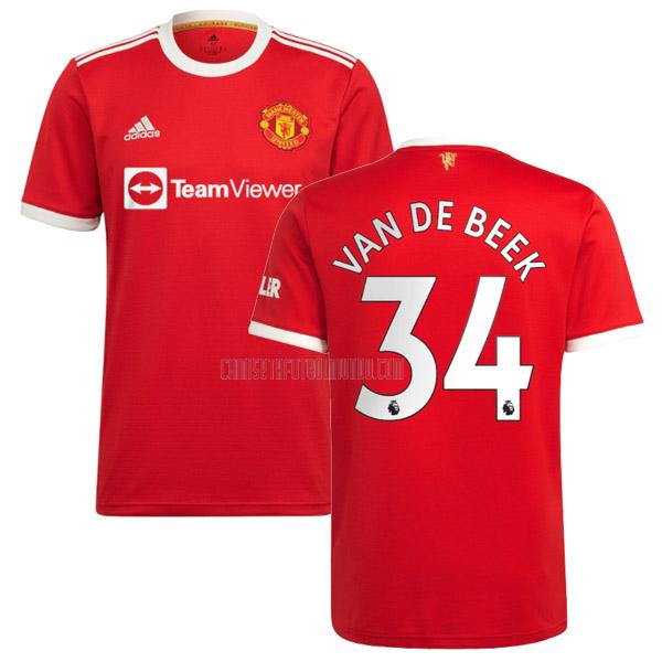 camiseta van de beek del manchester united del primera 2021-2022