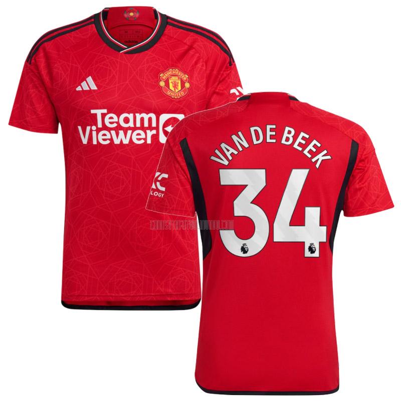 camiseta van de beek manchester united primera 2023-2024