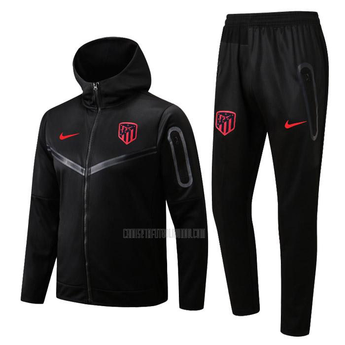 chaqueta con capucha atlético de madrid 22125a1 negro 2022-2023
