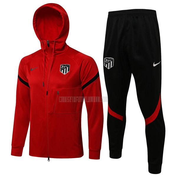 chaqueta con capucha atlético de madrid rojo 2021-2022