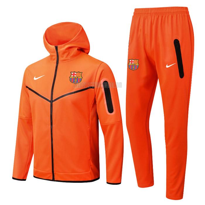 chaqueta con capucha barcelona 22125a1 naranja 2022-2023