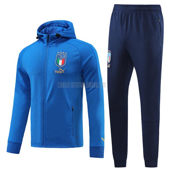 chaqueta con capucha italia azul 22813a 2022-2023