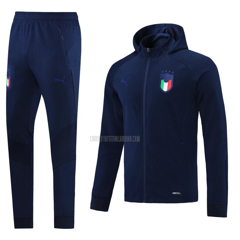 chaqueta con capucha italia azul marino 2021-2022