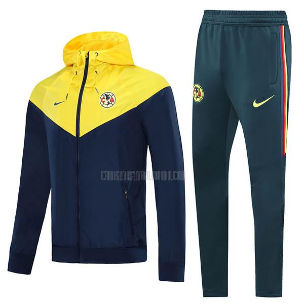 chaqueta de tormenta club america azul oscuro amarillo 2020-2021