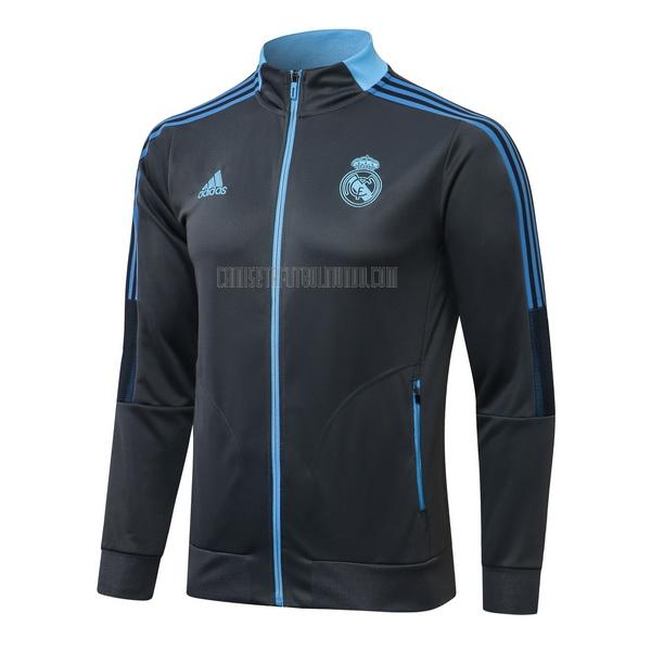 chaqueta real madrid top gris oscuro 2021-2022