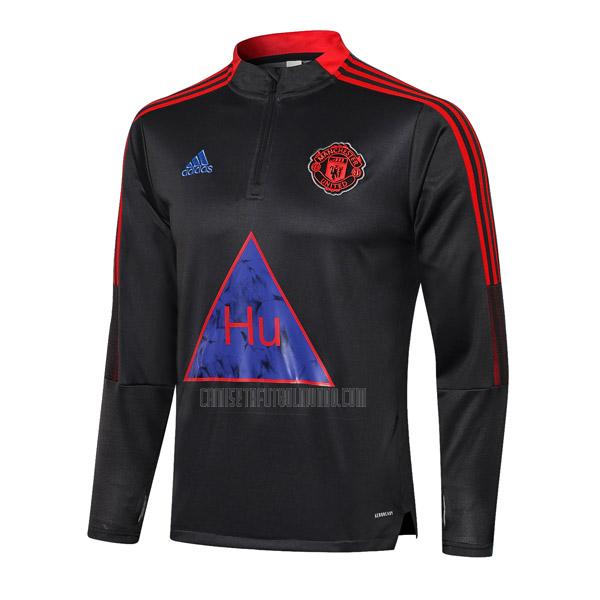 sudadera manchester united top gris oscuro 2021-2022
